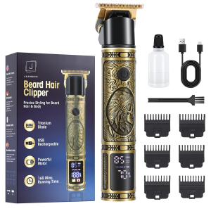 Mens Professional Beard Trimmer Shaver Hair Clippers Cordless Grooming Kit