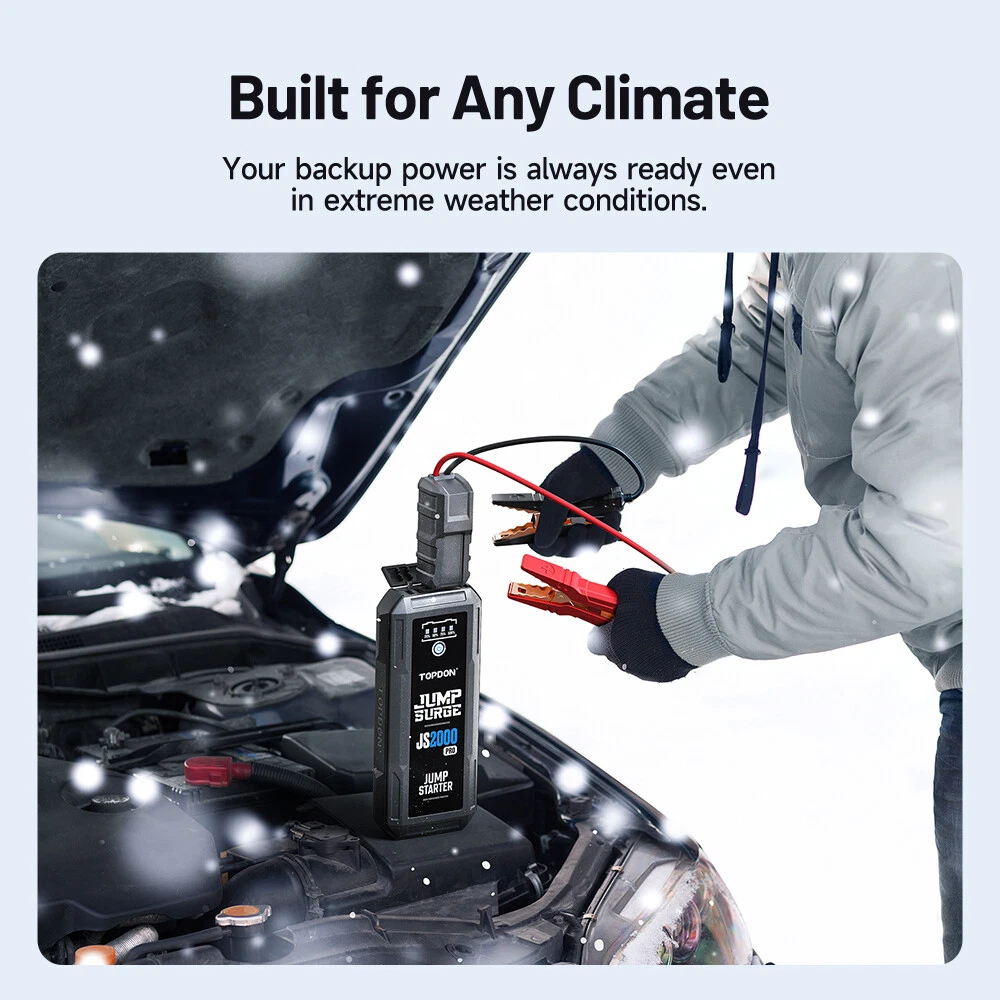 TOPDON JS2000 12V 2500A Battery Booster Car Jump Starter Pack Power Bank Charger - Image 7