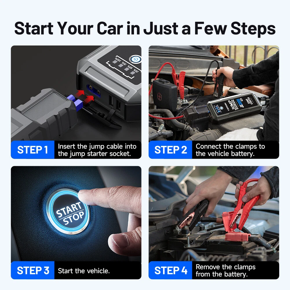 TOPDON JS2000 12V 2500A Battery Booster Car Jump Starter Pack Power Bank Charger - Image 9