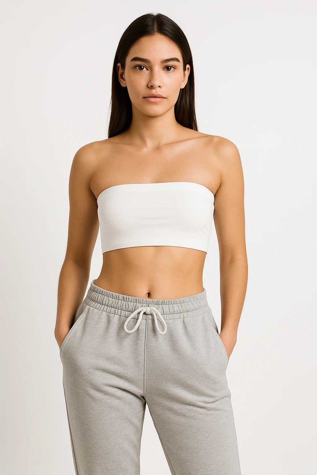 Bandeau Strapless Bra That Actually Stays Up Breathable Comfy Silicone Grip Band - Image 11