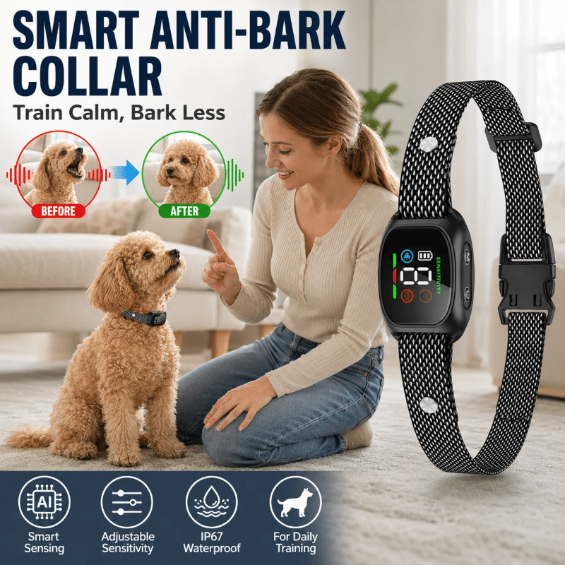 Smart Anti-Bark Dog Collar Stop Barking Pet Training Control IP67 Waterproof