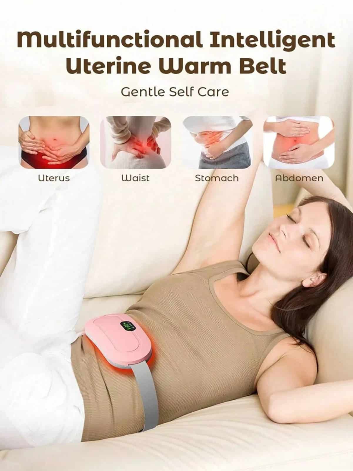Electric Heating Pad Menstrual Period Pain & Endometriosis Relief Massage Belt - Image 3