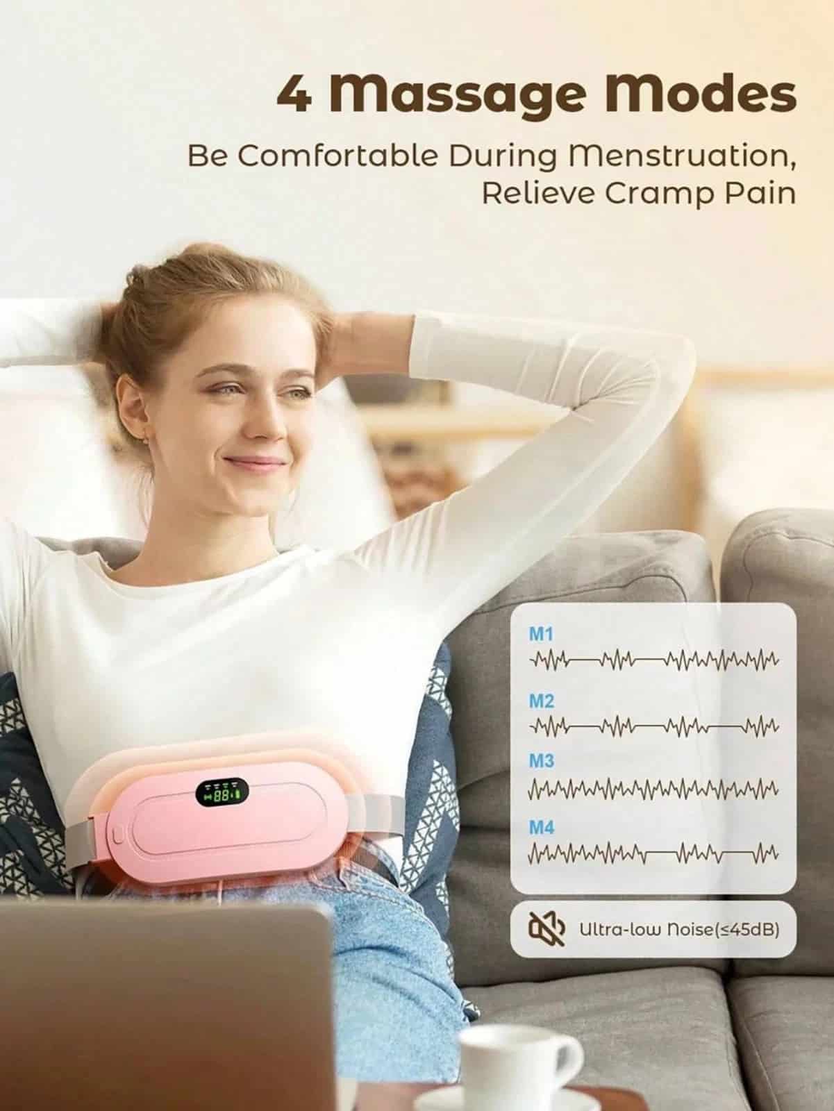Electric Heating Pad Menstrual Period Pain & Endometriosis Relief Massage Belt - Image 4