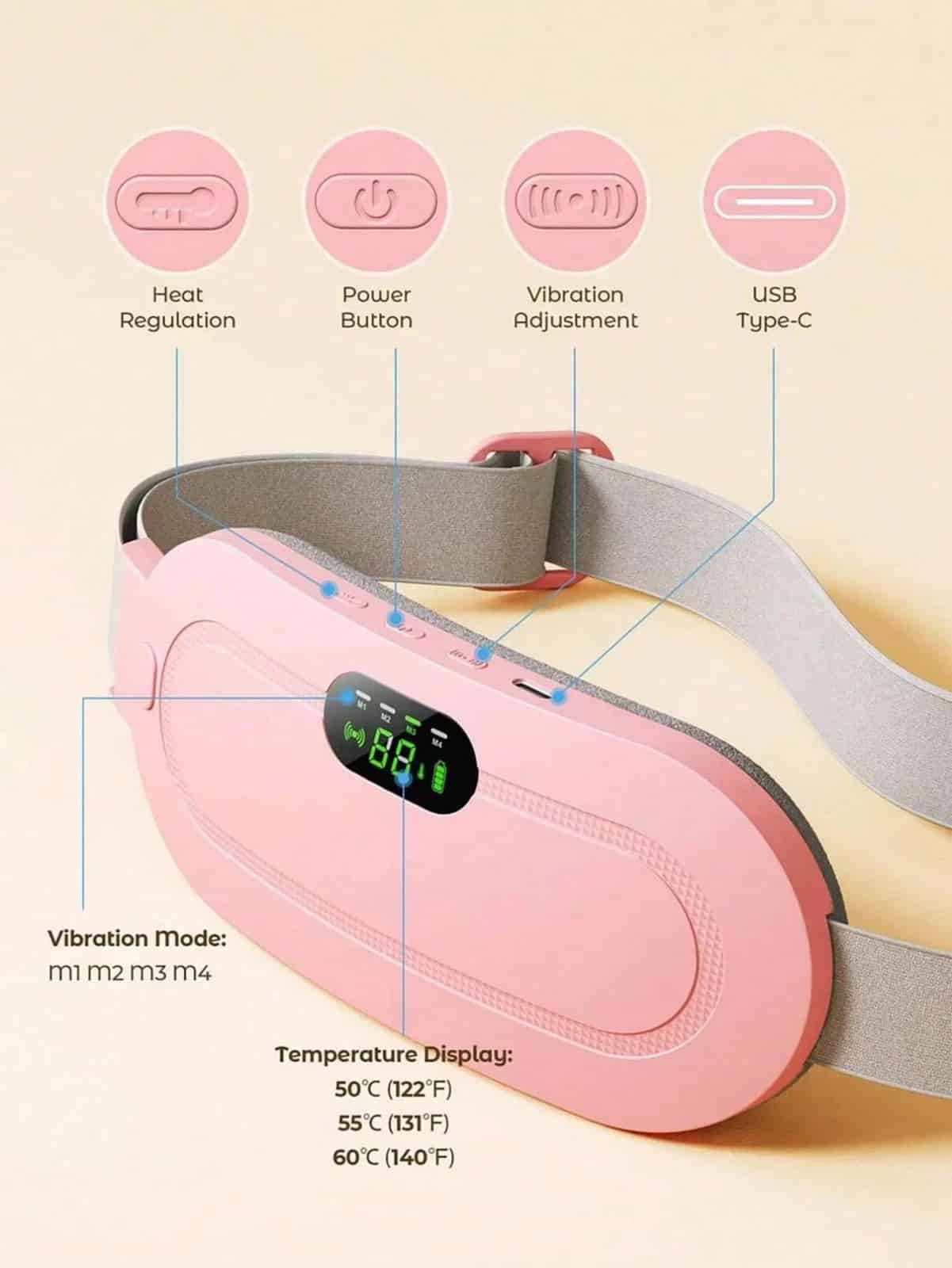 Electric Heating Pad Menstrual Period Pain & Endometriosis Relief Massage Belt - Image 7